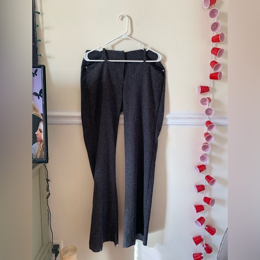 Grey/White business casual pants.